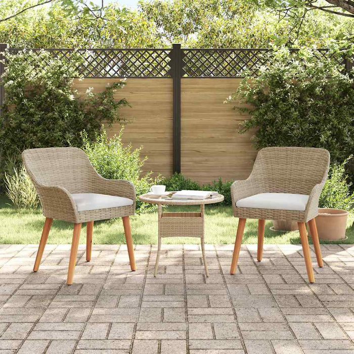Scaun pentru Grădină 2 pcs Bej 62.5 x 55 x 82 cm poliratan - WALTI WALTI