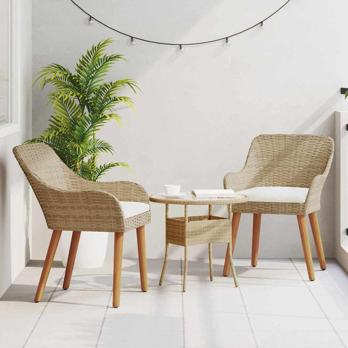 Scaun pentru Grădină 2 pcs Bej 62.5 x 55 x 82 cm poliratan - WALTI WALTI