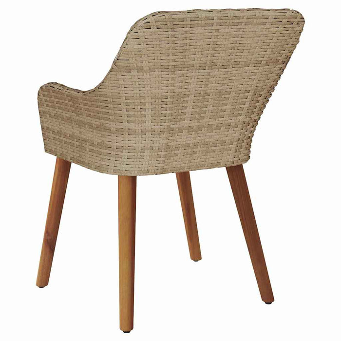 Scaun pentru Grădină 2 pcs Bej 62.5 x 55 x 82 cm poliratan - WALTI WALTI