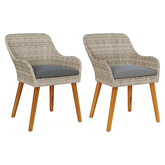 Scaun pentru Grădină 2 pcs Gri deschis 62.5 x 55 x 82 cm - WALTI WALTI