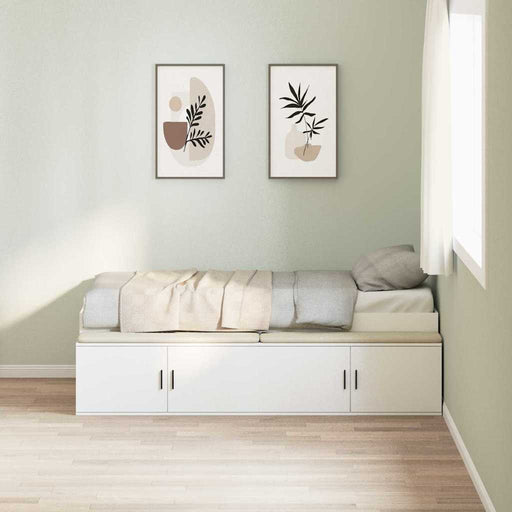 Cadru de pat cu sertar Alb 100 x 200 cm Lemn compozit - WALTI WALTI