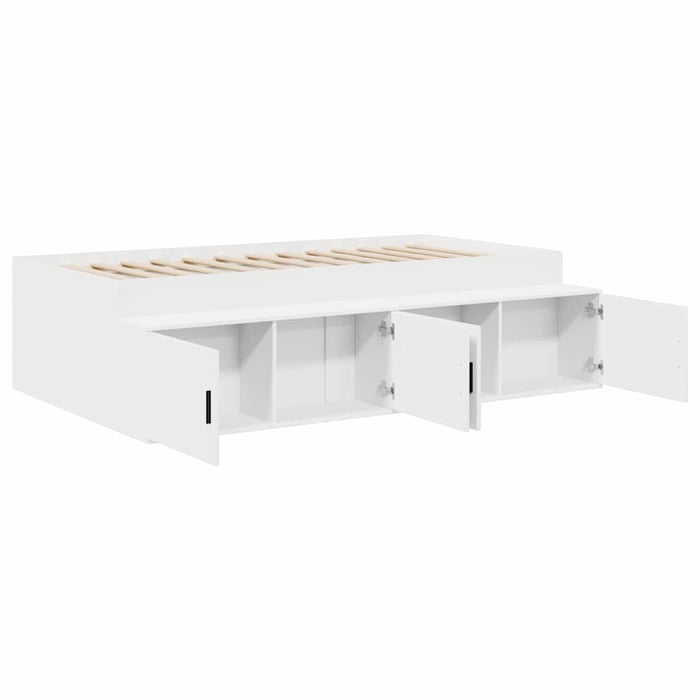 Cadru de pat cu sertar Alb 100 x 200 cm Lemn compozit WALTI
