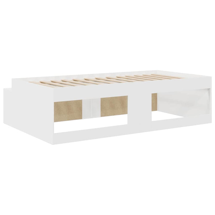 Cadru de pat cu sertar Alb 100 x 200 cm Lemn compozit WALTI