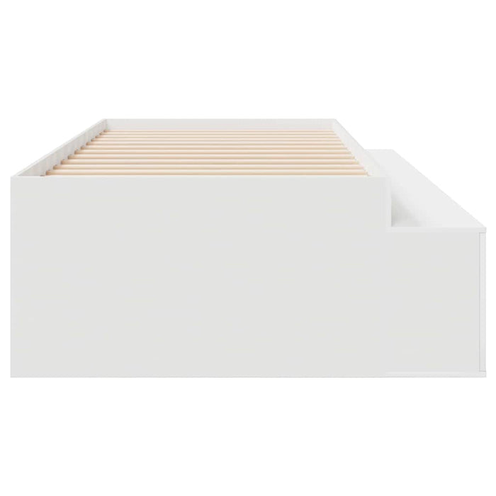 Cadru de pat cu sertar Alb 100 x 200 cm Lemn compozit WALTI