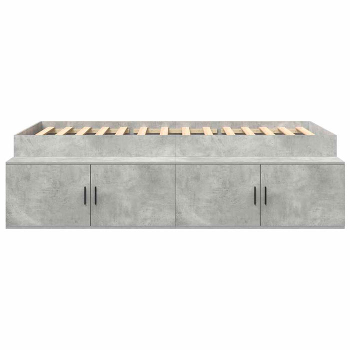 Cadru de pat cu sertar Gri din beton 100 x 200 cm Lemn compozit - WALTI WALTI