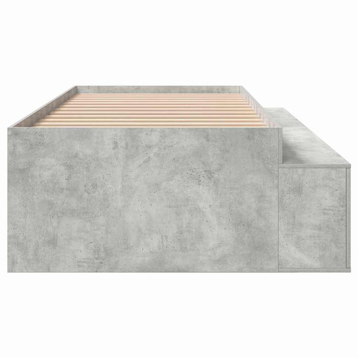Cadru de pat cu sertar Gri din beton 100 x 200 cm Lemn compozit - WALTI WALTI