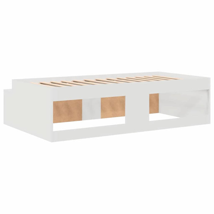 Cadru de pat cu depozitare Alb 90 x 200 cm Lemn compozit - WALTI WALTI
