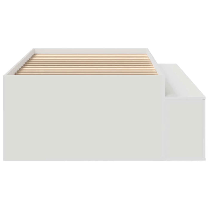 Cadru de pat cu depozitare Alb 90 x 200 cm Lemn compozit - WALTI WALTI