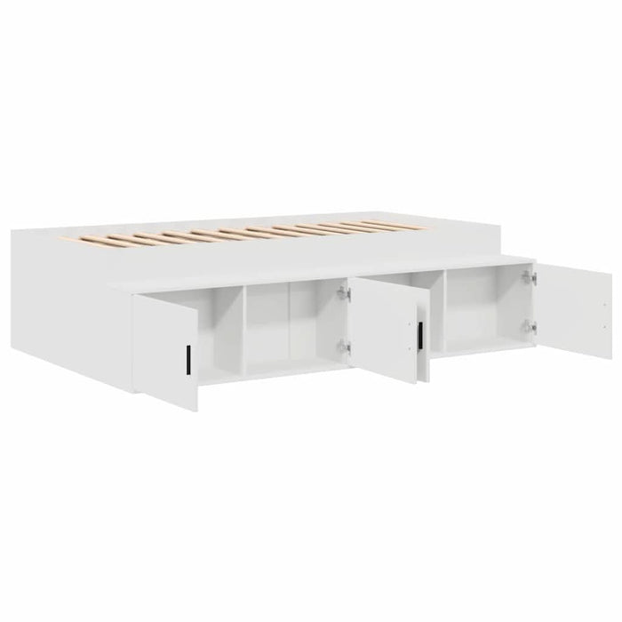 Cadru de pat cu depozitare Alb 80 x 200 cm Lemn compozit - WALTI WALTI