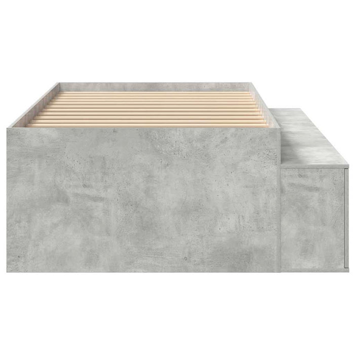 Cadru de pat cu depozitare Gri beton 80 x 200 cm Lemn compozit - WALTI WALTI