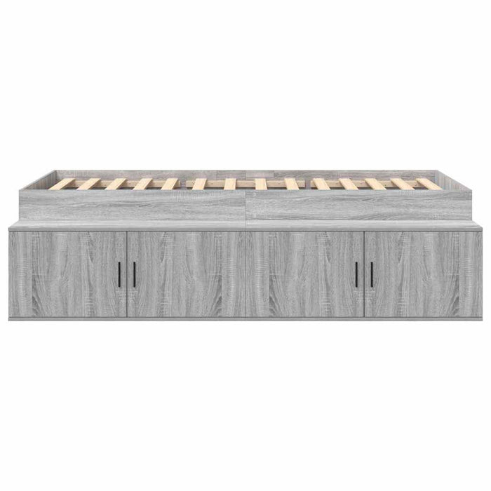 Cadru de pat cu depozitare sonoma gri 80 x 200 cm Lemn compozit - WALTI WALTI