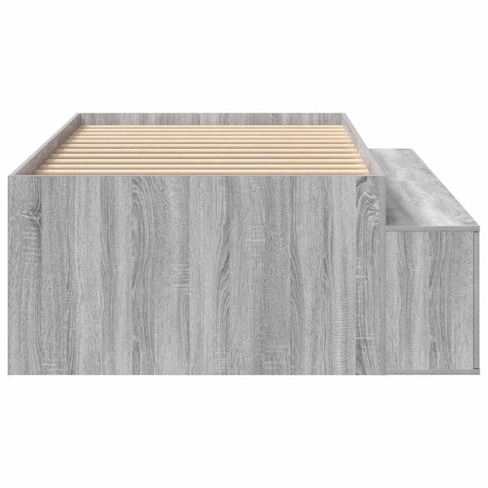 Cadru de pat cu depozitare sonoma gri 80 x 200 cm Lemn compozit - WALTI WALTI
