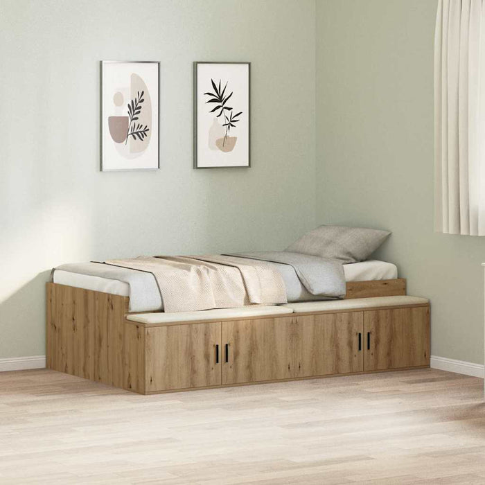 Cadru de pat cu depozitare stejar artizanal 80 x 200 cm - WALTI WALTI