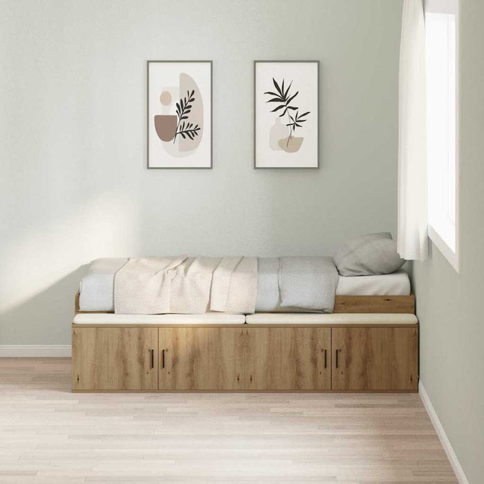 Cadru de pat cu depozitare stejar artizanal 80 x 200 cm - WALTI WALTI