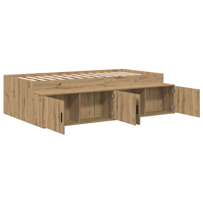 Cadru de pat cu depozitare stejar artizanal 80 x 200 cm - WALTI WALTI