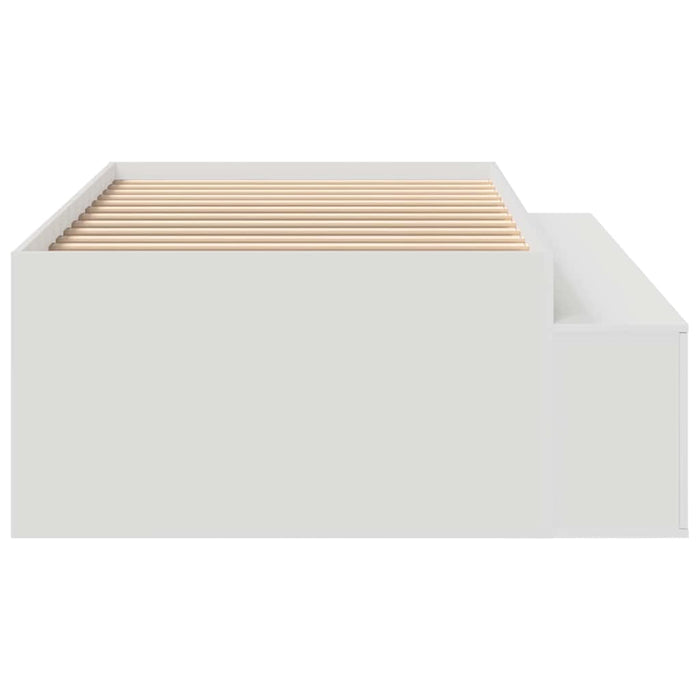 Cadru de pat cu sertar Alb 90 x 190 cm Lemn compozit - WALTI WALTI