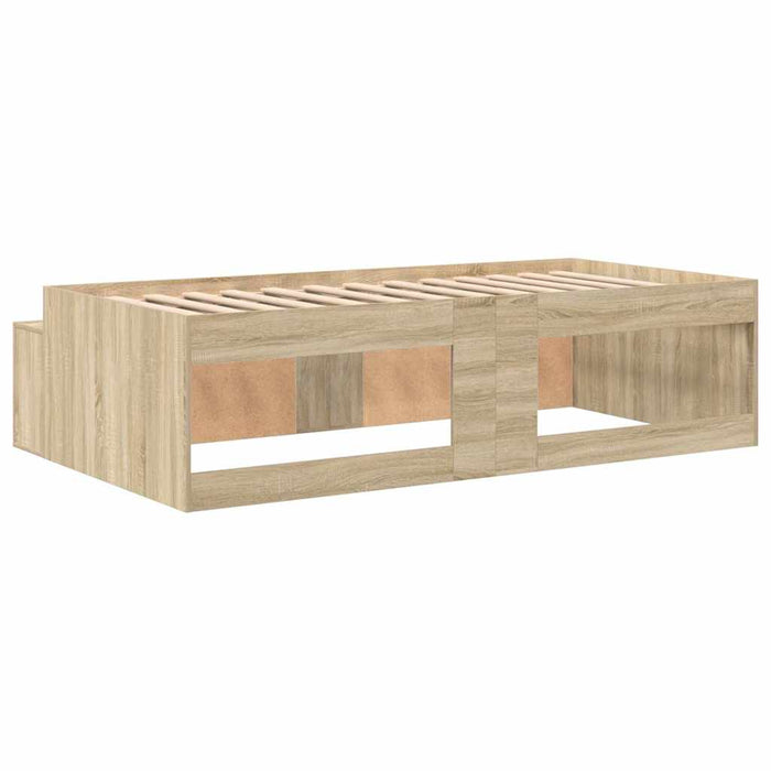 Cadru de pat cu sertar Stejar Sonoma 90 x 190 cm Lemn compozit WALTI