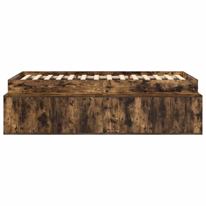 Cadru de pat cu depozitare Stejar afumat 90 x 190 cm - WALTI WALTI