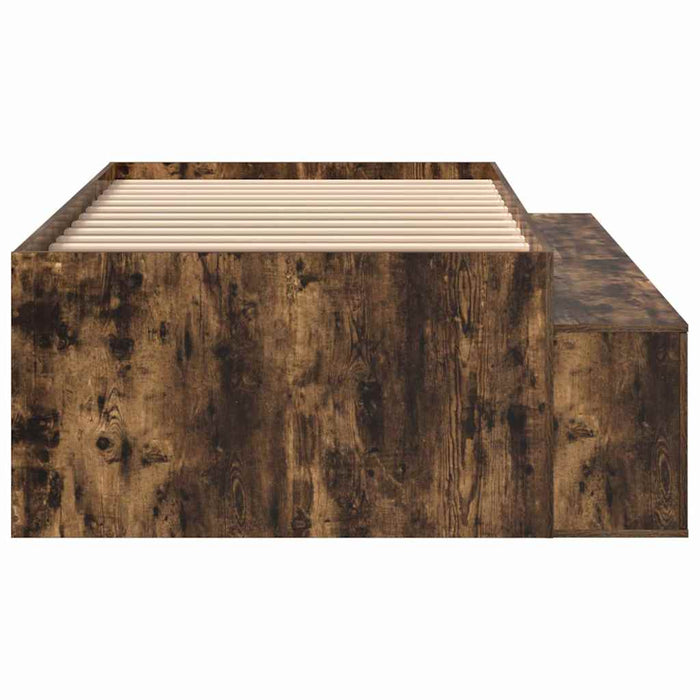 Cadru de pat cu depozitare Stejar afumat 90 x 190 cm - WALTI WALTI