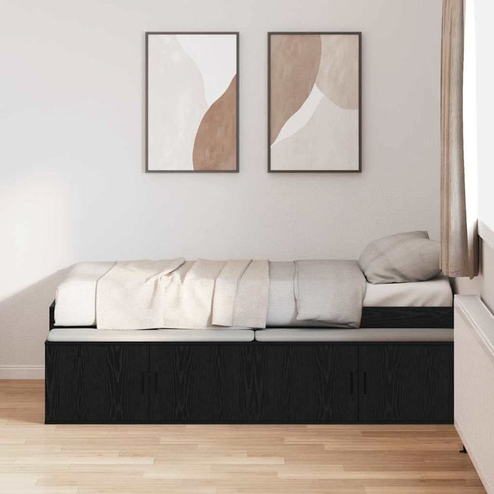 Cadru de pat cu depozitare Stejar negru 75 x 190 cm - WALTI WALTI