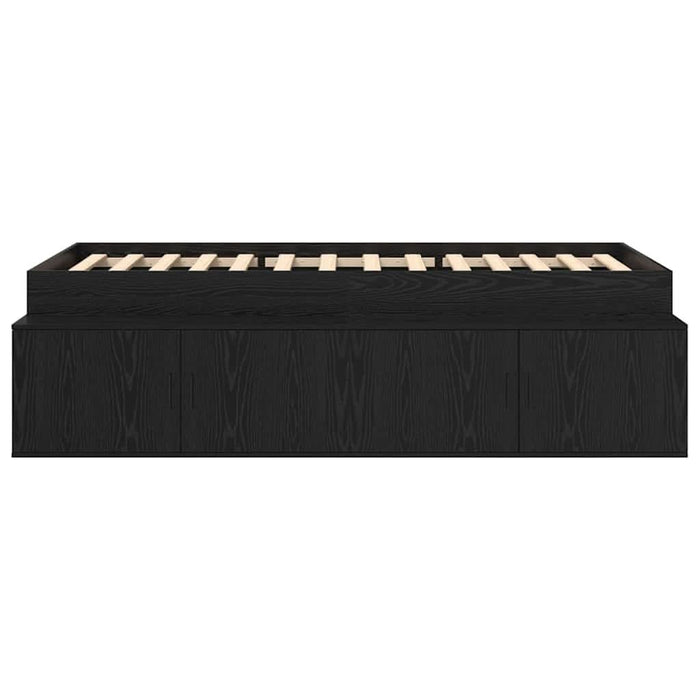 Cadru de pat cu depozitare Stejar negru 75 x 190 cm - WALTI WALTI
