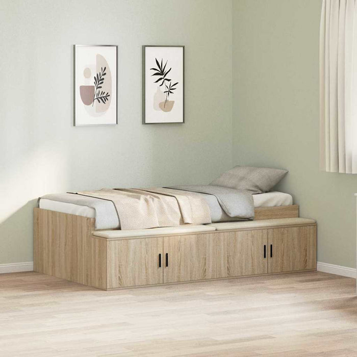 Cadru de pat cu depozitare Stejar sonoma 75 x 190 cm - WALTI WALTI