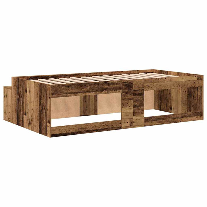 Cadru de pat cu depozitare stejar artizanal 75 x 190 cm - WALTI WALTI