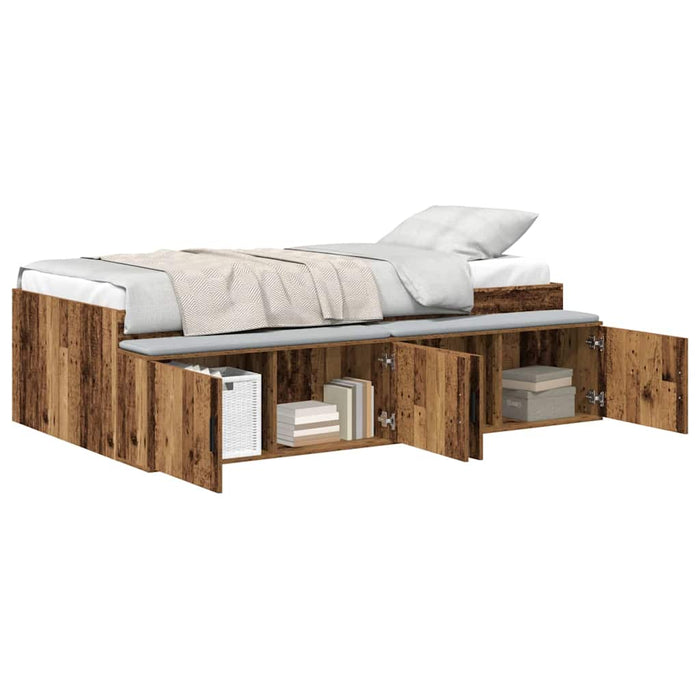 Cadru de pat cu depozitare stejar artizanal 75 x 190 cm - WALTI WALTI