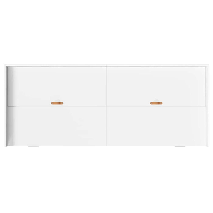Cadru de pat cu depozitare cu sertar Alb 100 x 200 cm Lemn compozit - WALTI WALTI