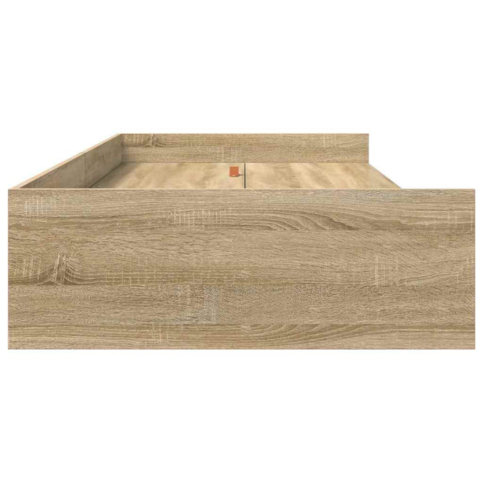 Cadru de pat cu depozitare Stejar Sonoma 100 x 200 cm Lemn compozit - WALTI WALTI