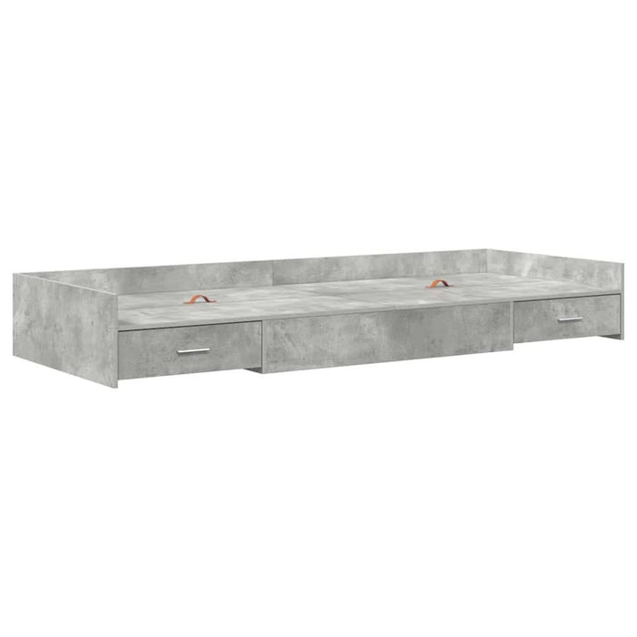 Cadru de pat cu depozitare Gri din beton 100 x 200 cm Lemn compozit - WALTI WALTI