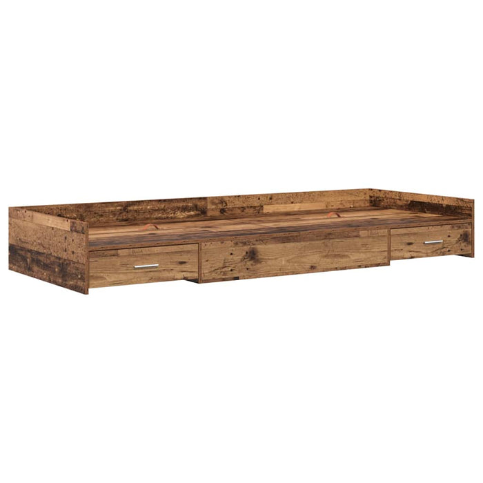Cadru de pat cu depozitare Lemn Vechi 100 x 200 cm Lemn compozit - WALTI WALTI