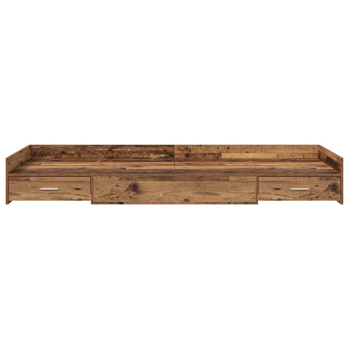 Cadru de pat cu depozitare Lemn Vechi 100 x 200 cm Lemn compozit - WALTI WALTI