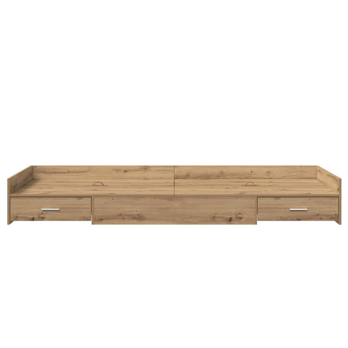 Cadru de pat cu depozitare cu headboard Stejar Artizanal 100 x 200 cm - WALTI WALTI