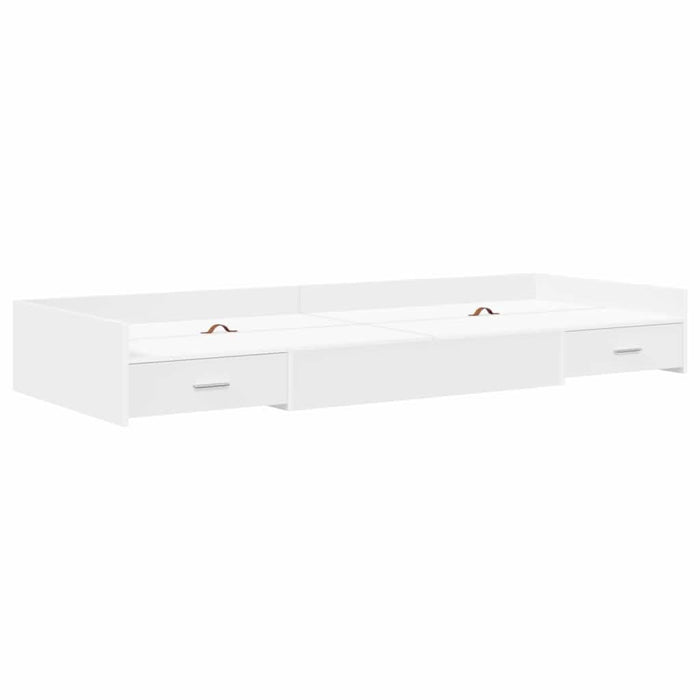 Cadru de pat cu depozitare cu headboard Alb 90 x 200 cm Lemn compozit - WALTI WALTI