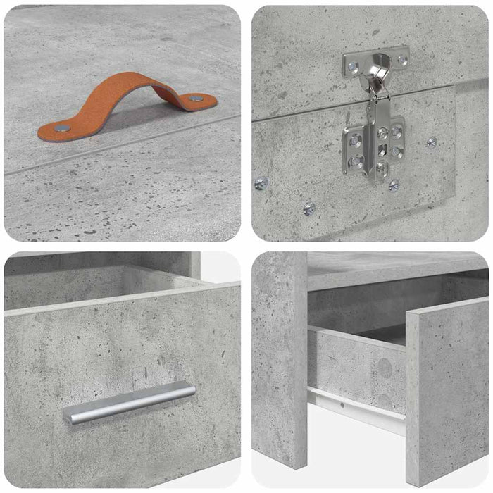 Cadru de pat cu depozitare Gri din beton 90 x 200 cm Lemn compozit - WALTI WALTI