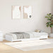 Cadru de pat cu depozitare cu headboard Alb 80 x 200 cm Lemn compozit - WALTI WALTI