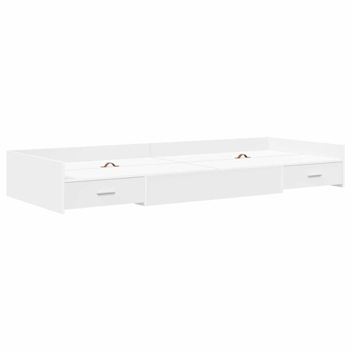 Cadru de pat cu depozitare cu headboard Alb 80 x 200 cm Lemn compozit - WALTI WALTI
