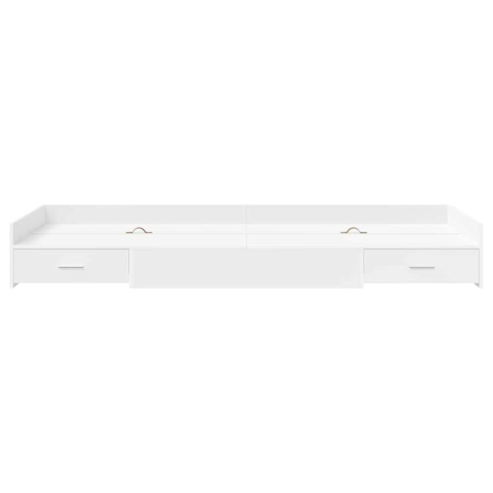 Cadru de pat cu depozitare cu headboard Alb 80 x 200 cm Lemn compozit - WALTI WALTI