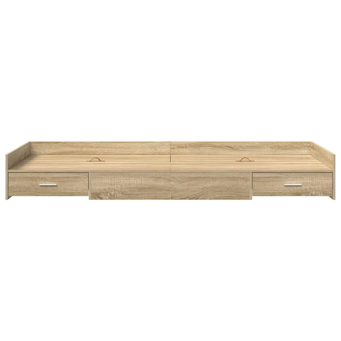 Cadru de pat cu depozitare Stejar Sonoma 80 x 200 cm Lemn compozit - WALTI WALTI