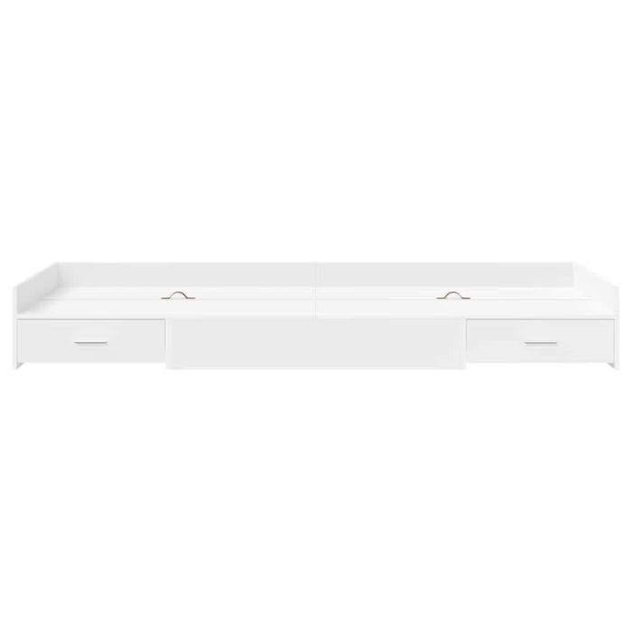 Cadru de pat cu depozitare cu headboard Alb 80 x 200 cm Lemn compozit - WALTI WALTI