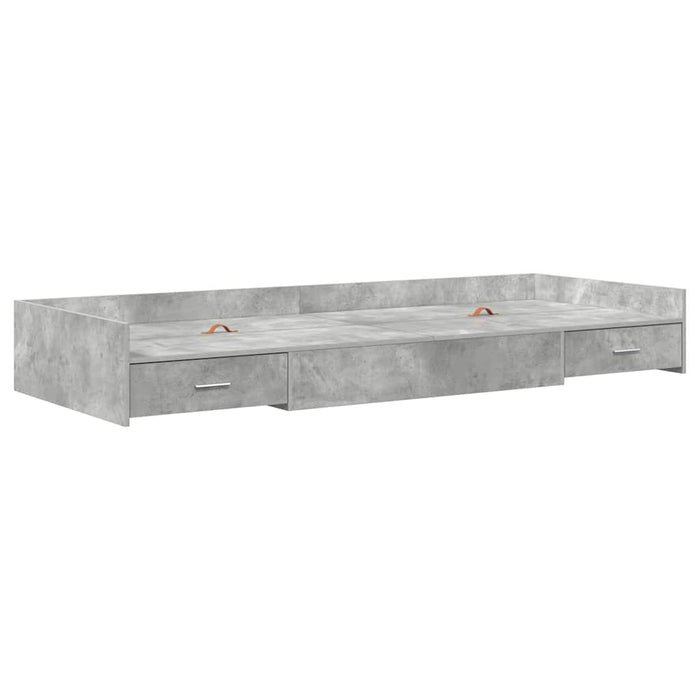 Cadru de pat cu depozitare Gri din beton 80 x 200 cm Lemn compozit - WALTI WALTI