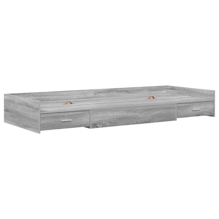 Cadru de pat cu depozitare Gri Sonoma 80 x 200 cm Lemn compozit - WALTI WALTI