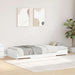 Cadru de pat cu depozitare cu headboard Alb 75 x 190 cm Lemn compozit - WALTI WALTI