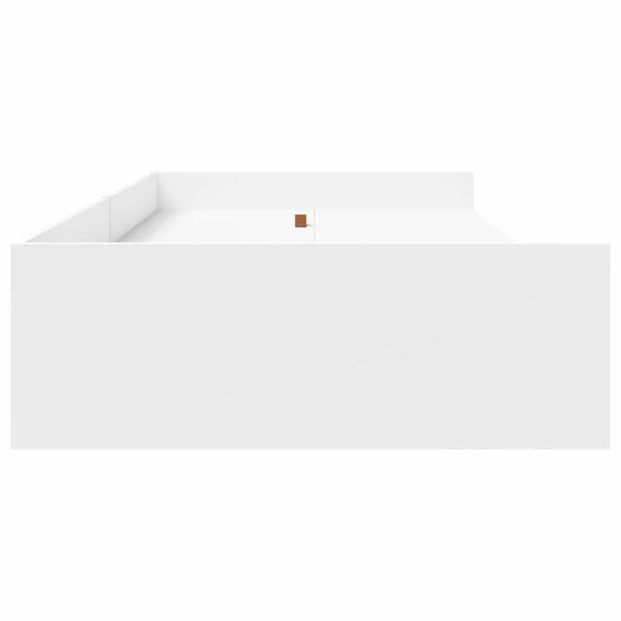 Cadru de pat cu depozitare cu headboard Alb 75 x 190 cm Lemn compozit - WALTI WALTI