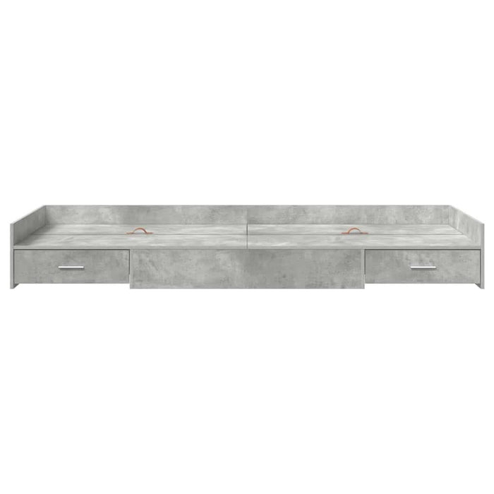Cadru de pat cu depozitare Gri din beton 75 x 190 cm Lemn compozit - WALTI WALTI