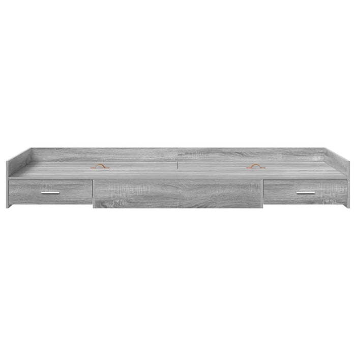 Cadru de pat cu depozitare Gri Sonoma 75 x 190 cm Lemn compozit - WALTI WALTI