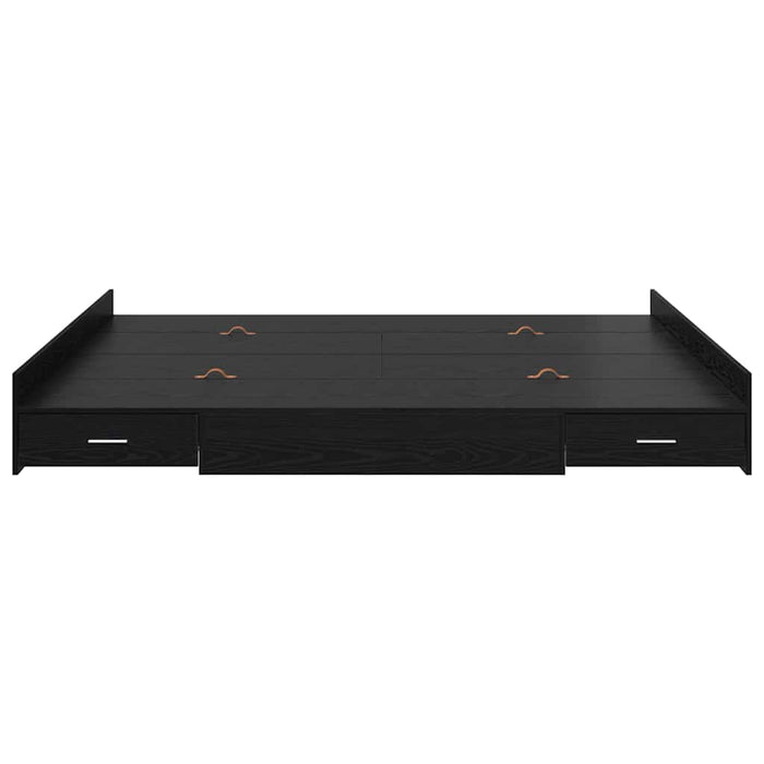 Cadru de pat cu depozitare cu sertar Stejar negru 200 x 200 cm - WALTI WALTI