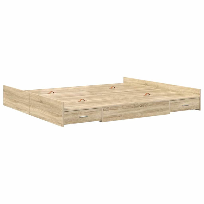 Cadru de pat cu depozitare cu sertar Stejar sonoma 200 x 200 cm - WALTI WALTI