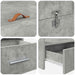 Cadru de pat cu depozitare Gri beton 200 x 200 cm Lemn compozit - WALTI WALTI